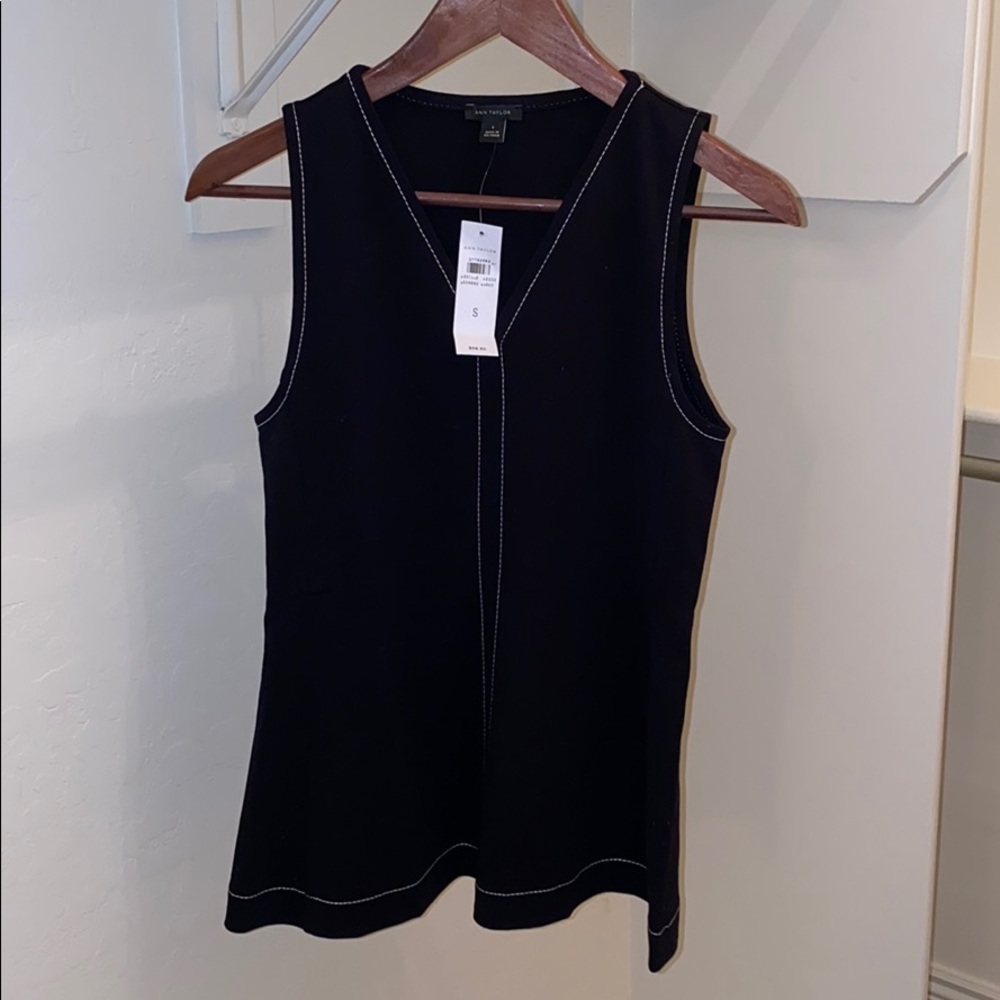 ANN TAYLOR STITCHED PONTE PEPLUM TOP